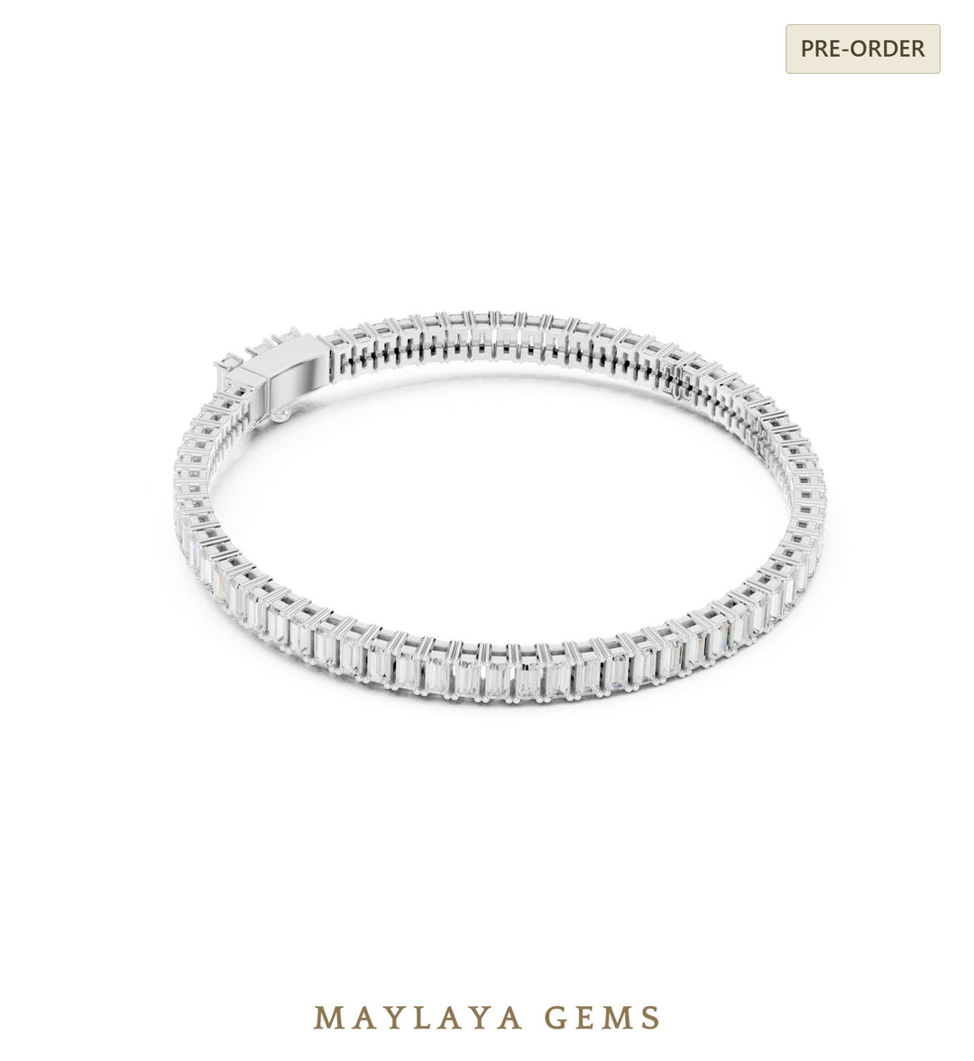 Maylaya Gems men's diamond bracelet — White Gold