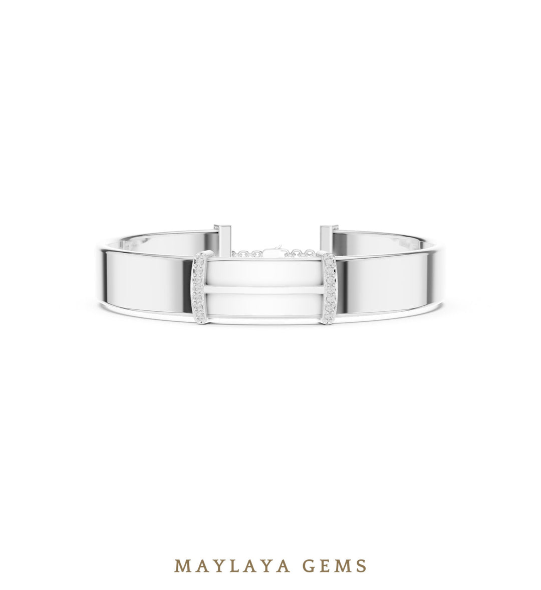 Maylaya Gems men's diamond bracelet — White Gold