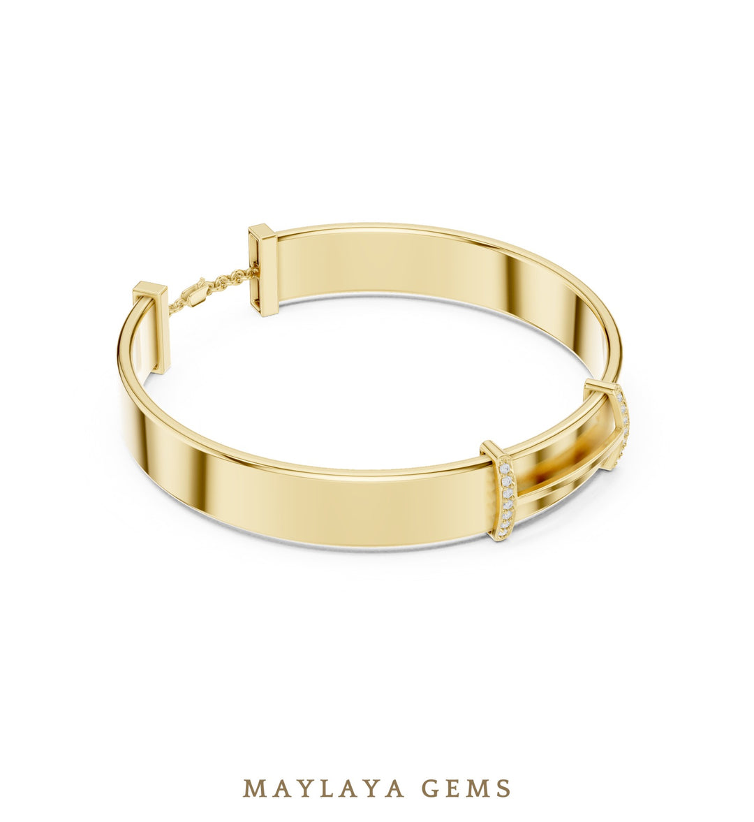 Maylaya Gems men's diamond bracelet — Yellow Gold