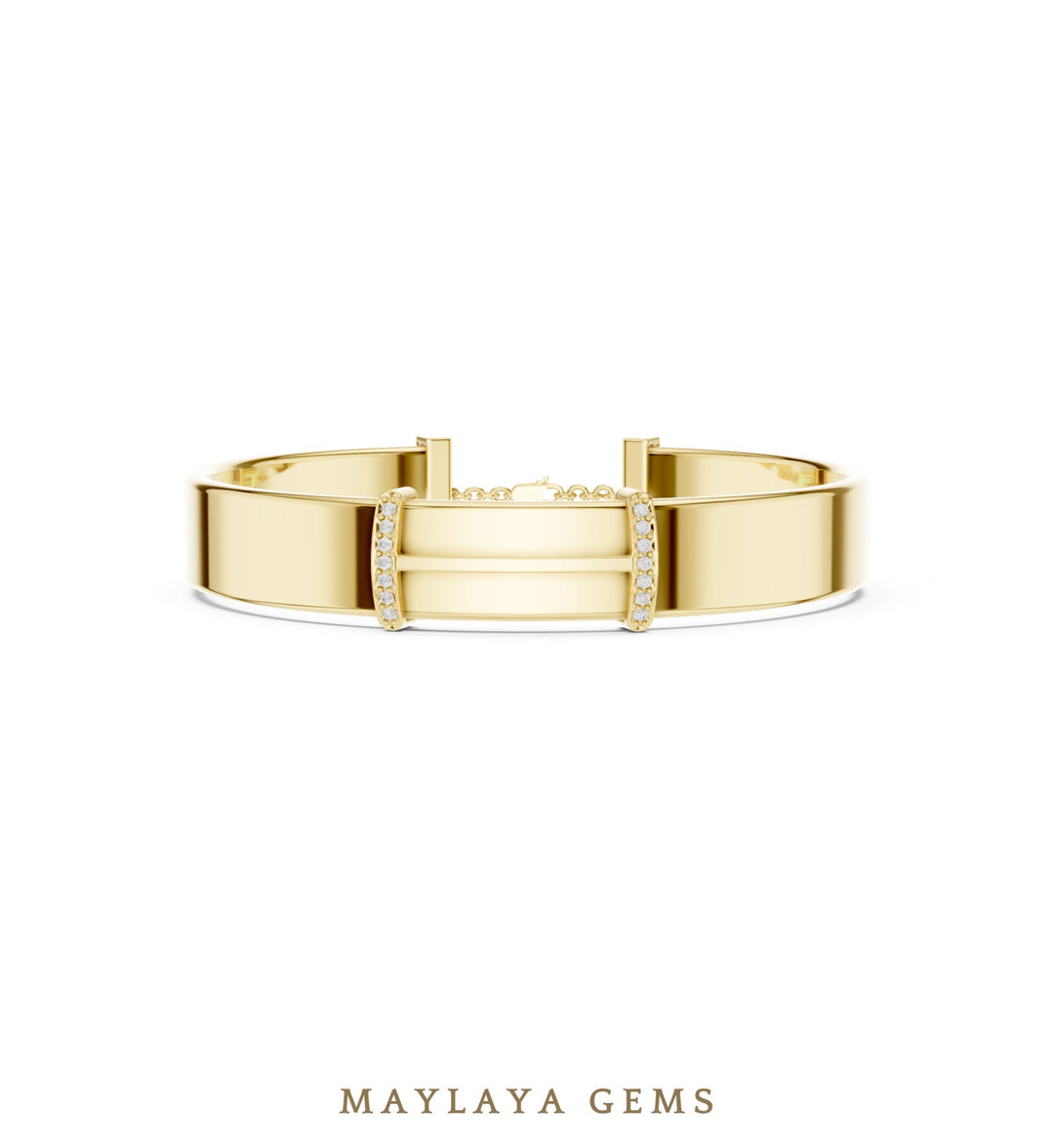 Maylaya Gems men's diamond bracelet — Yellow Gold