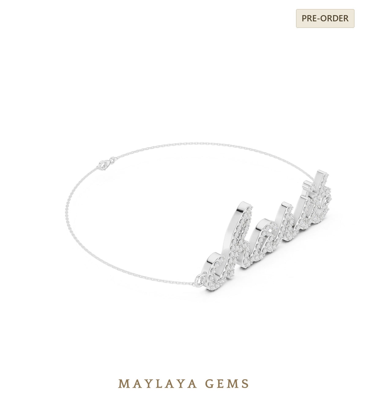 Maylaya gems men's diamond bracelet — white gold