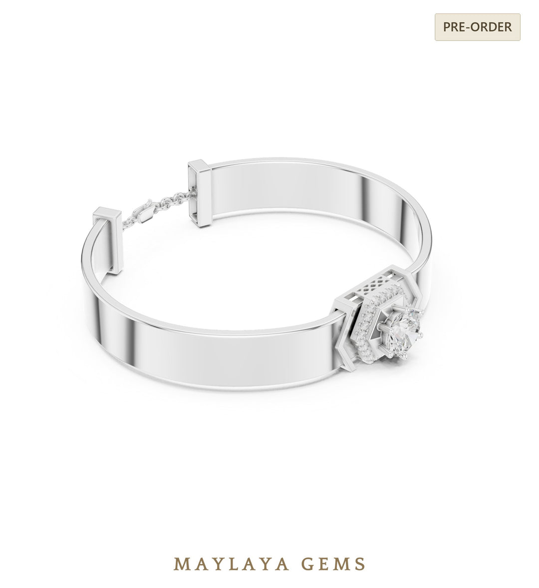 Maylaya Gems men's diamond bracelet — White Gold
