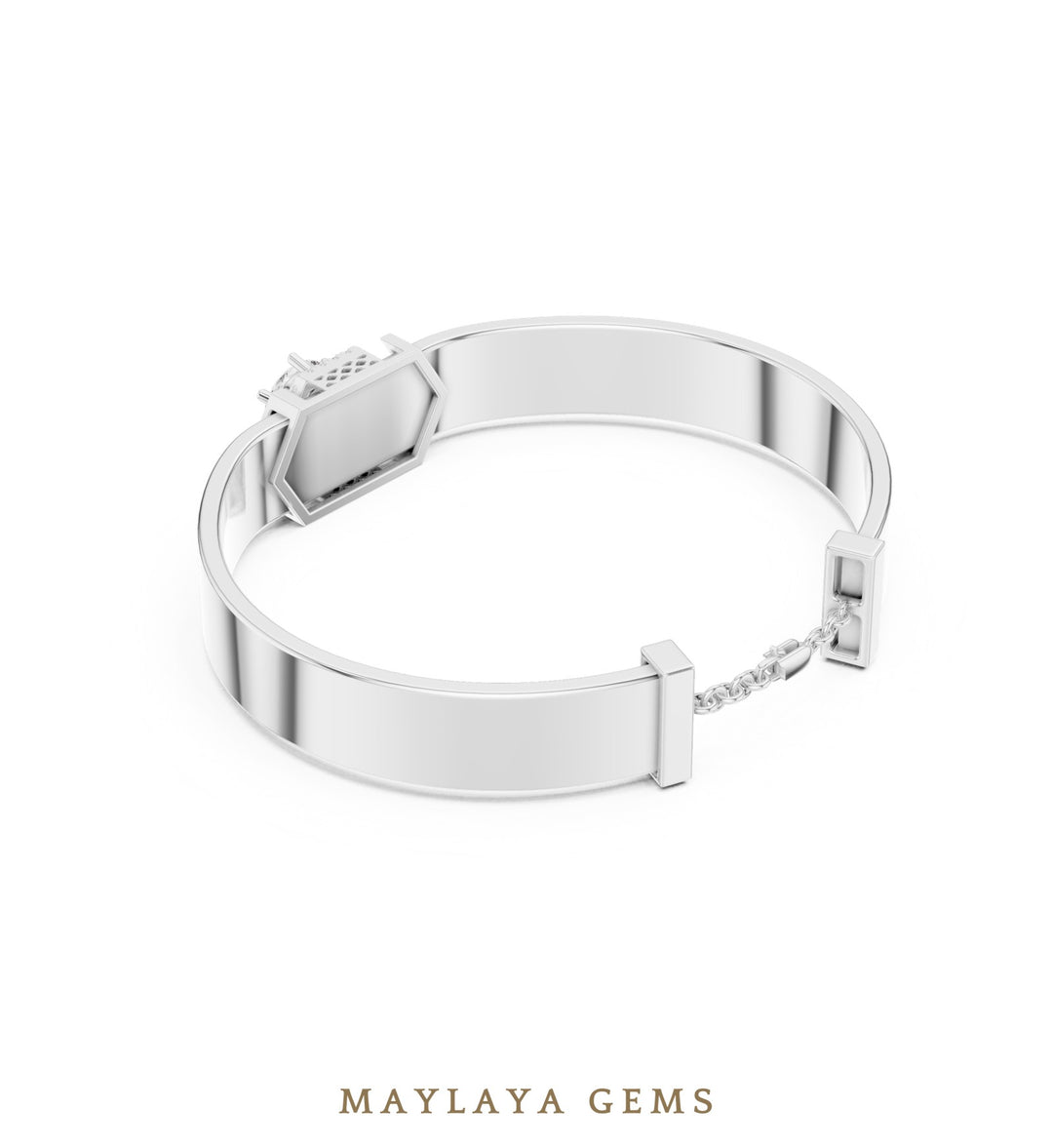 Maylaya Gems men's diamond bracelet — White Gold