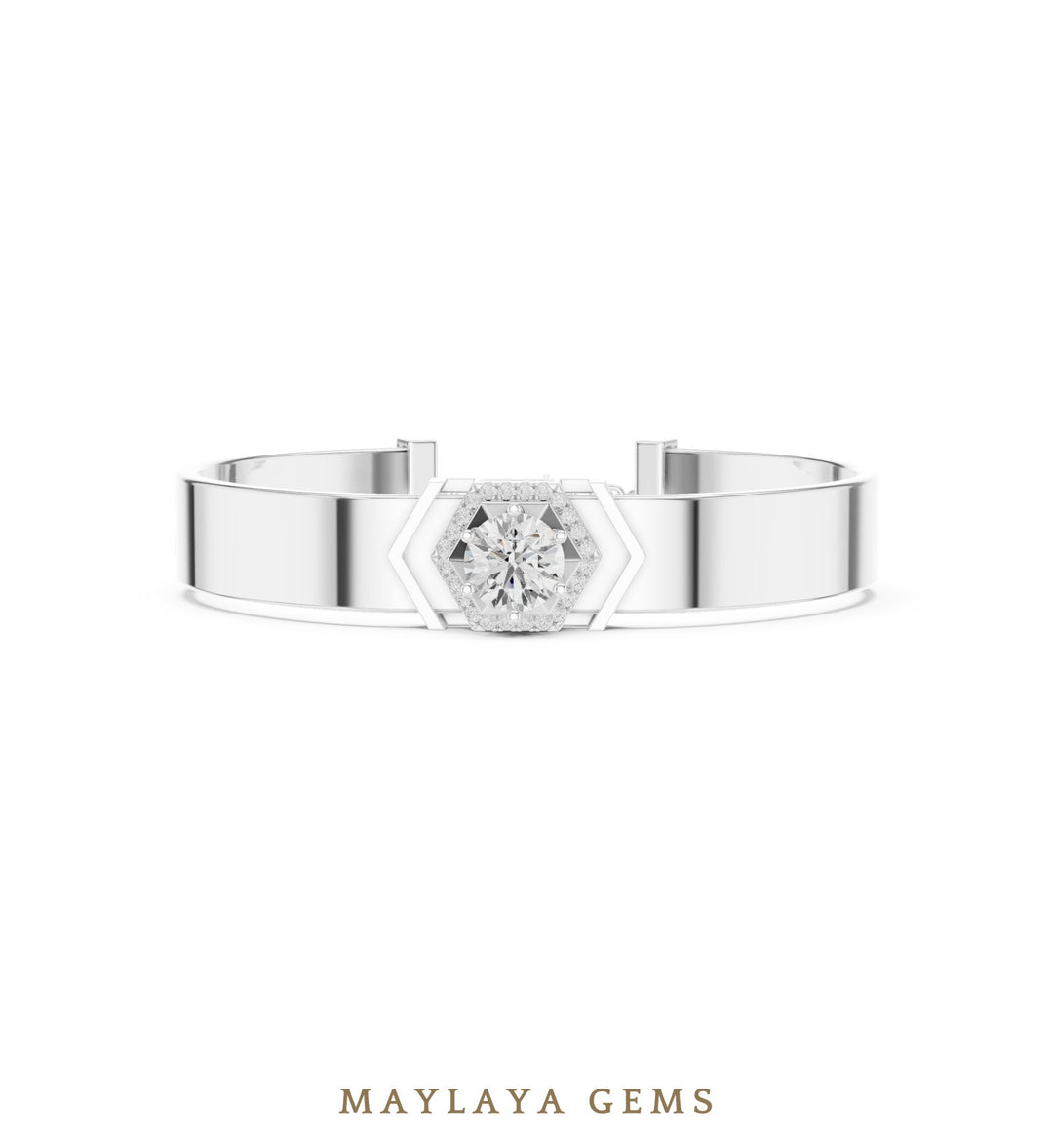 Maylaya Gems men's diamond bracelet — White Gold