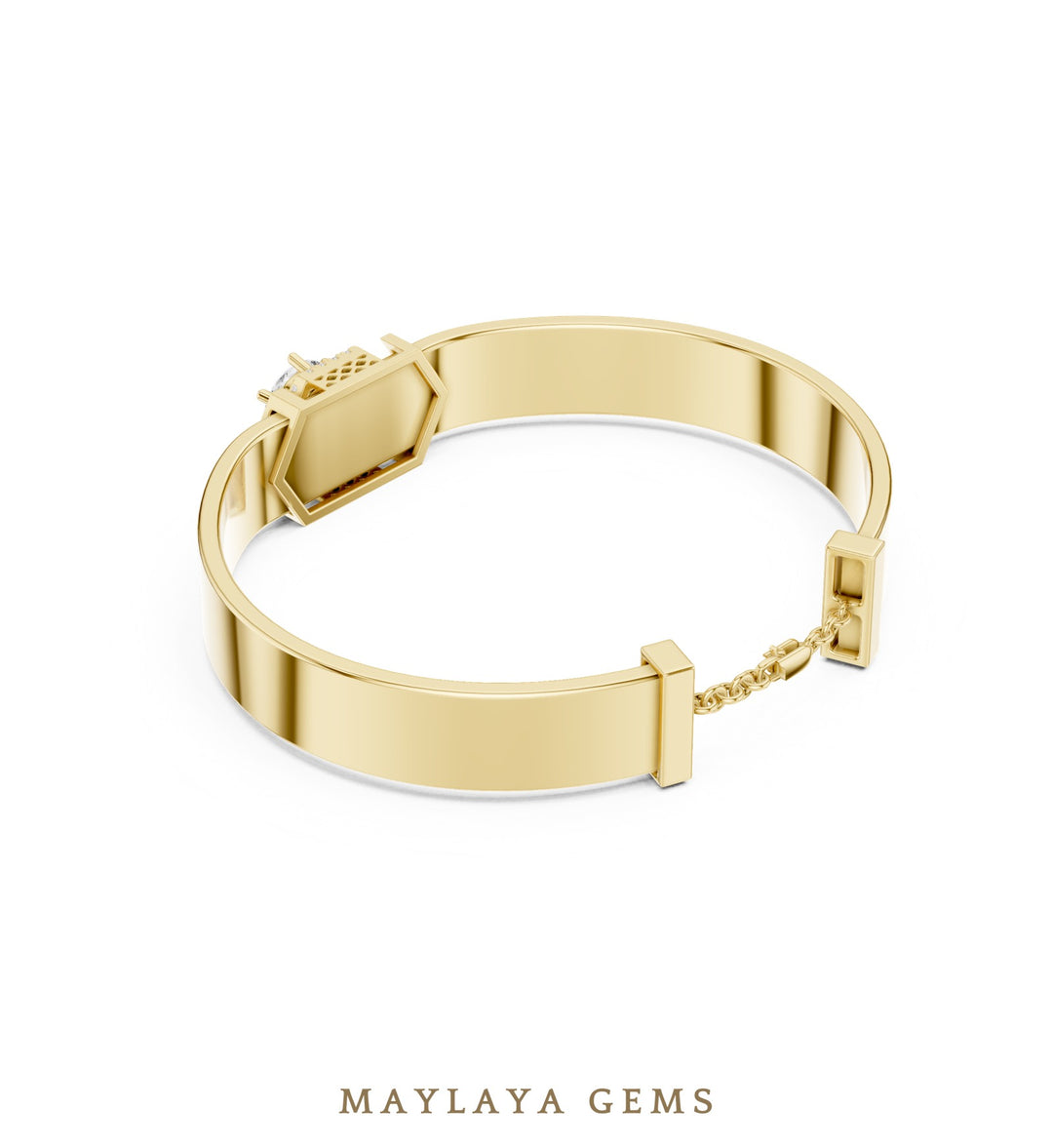 Maylaya Gems men's diamond bracelet — Yellow Gold