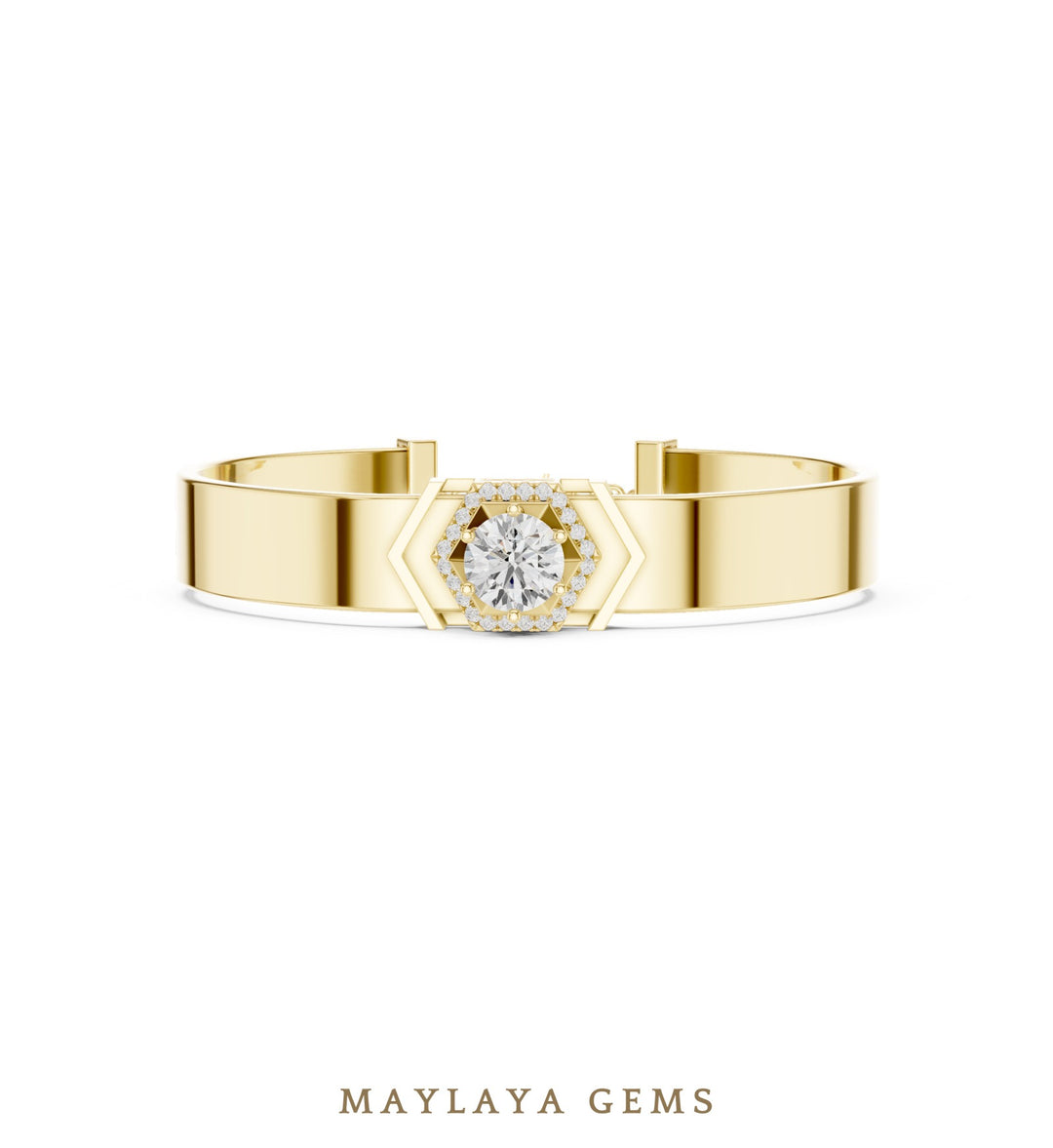 Maylaya Gems men's diamond bracelet — Yellow Gold