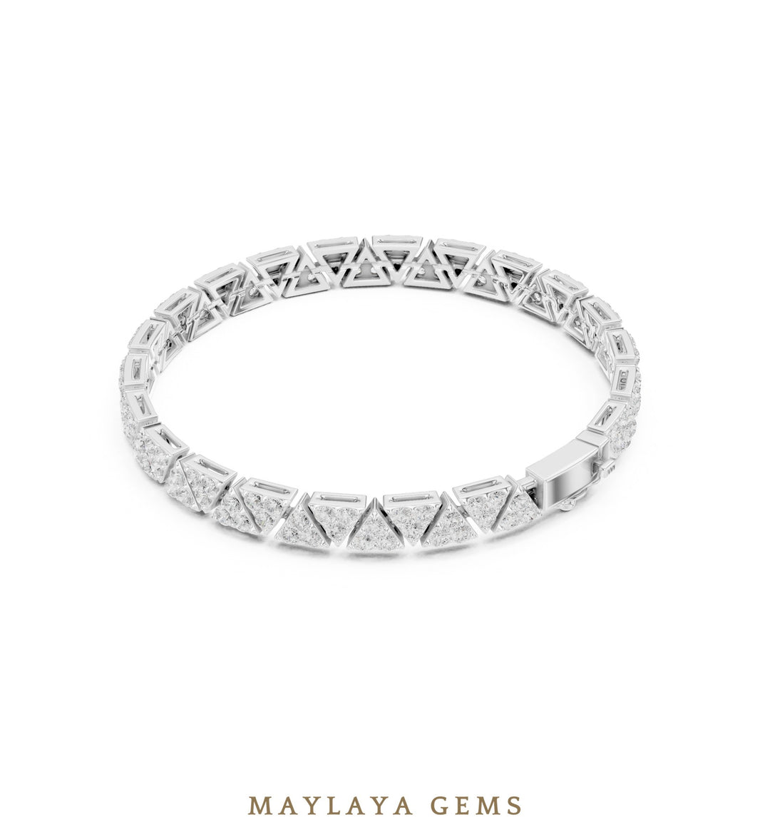 Maylaya Gems men's diamond bracelet — White Gold