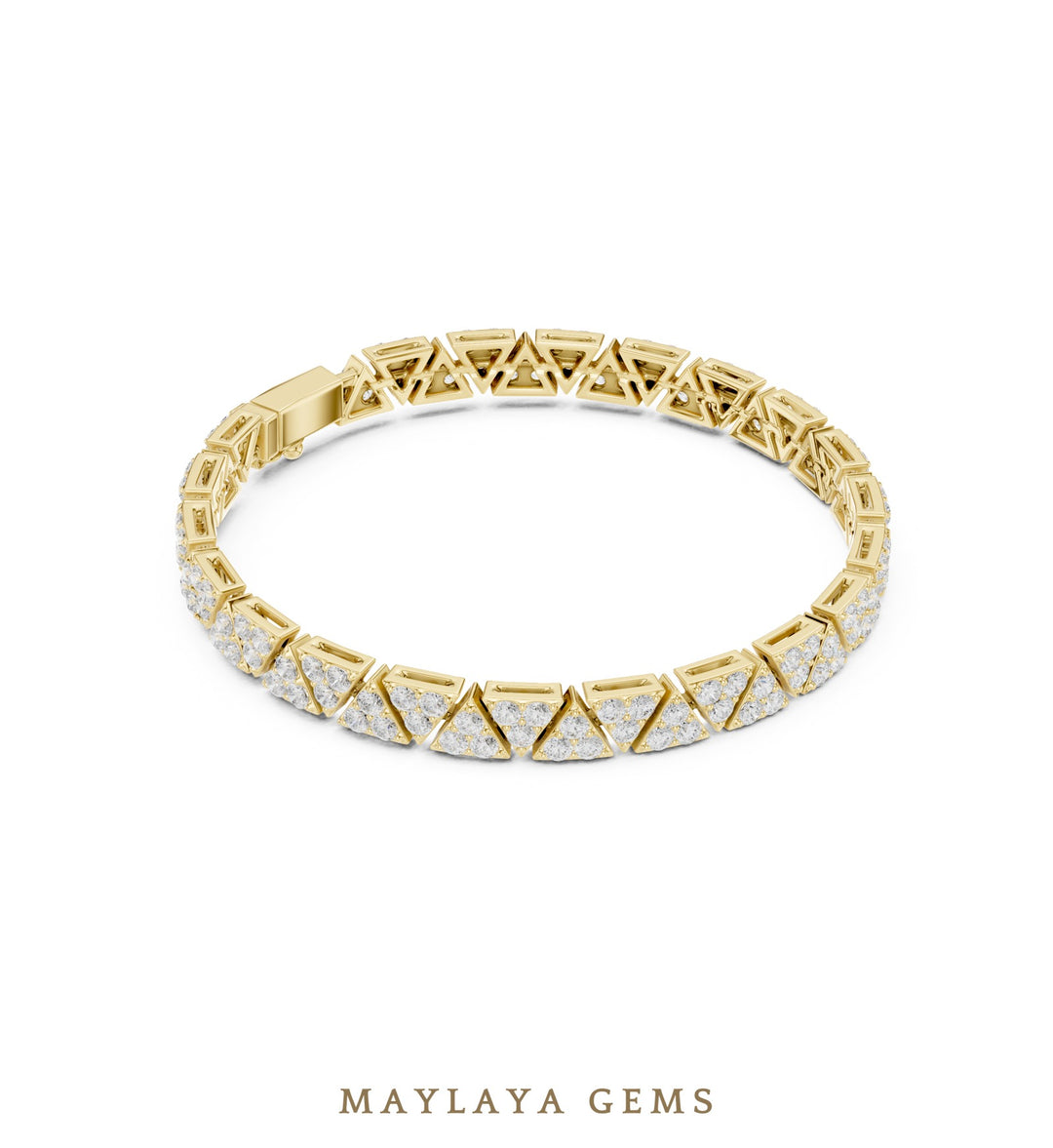 Maylaya Gems men's diamond bracelet — Yellow Gold