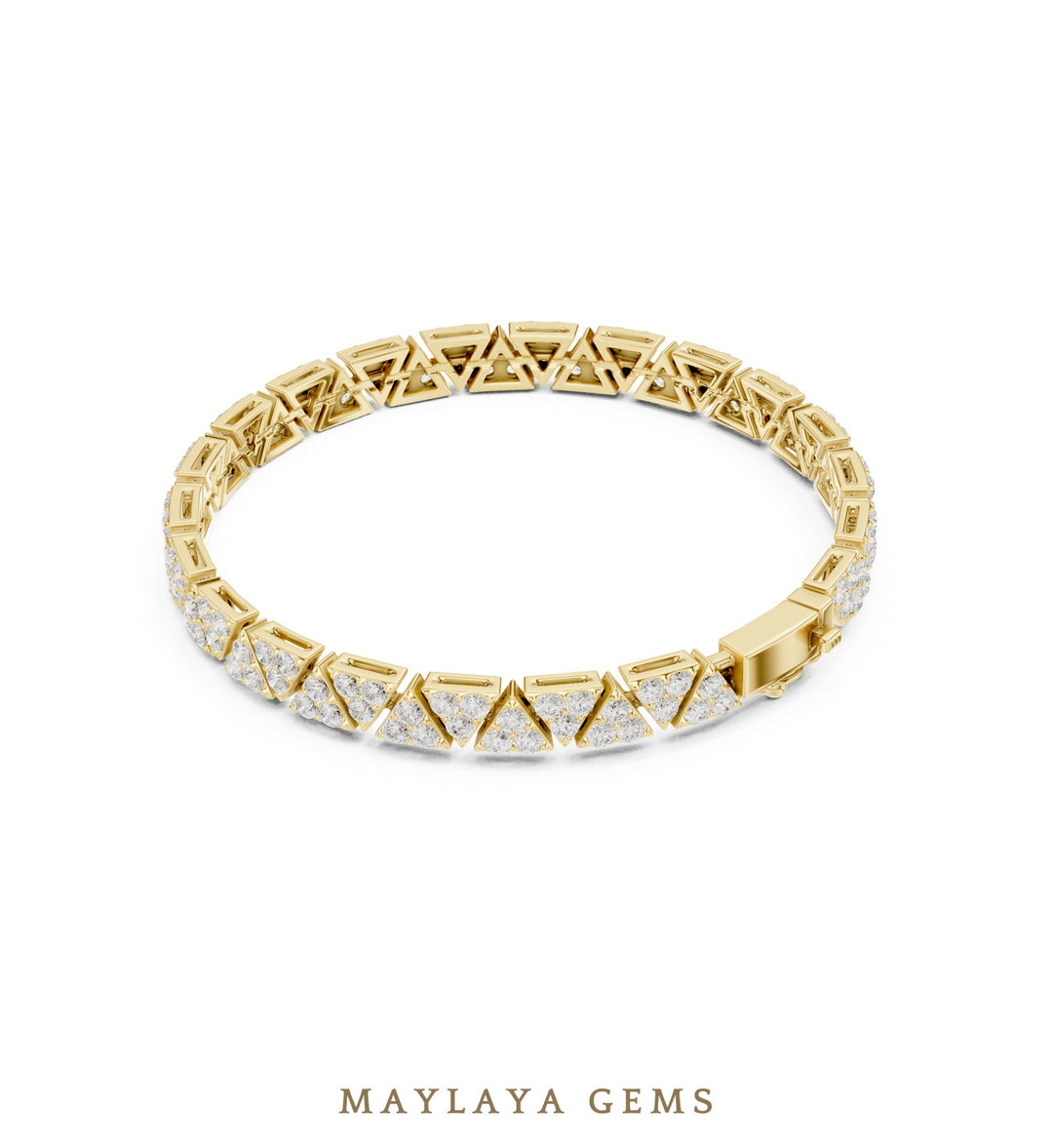 Maylaya Gems men's diamond bracelet — Yellow Gold