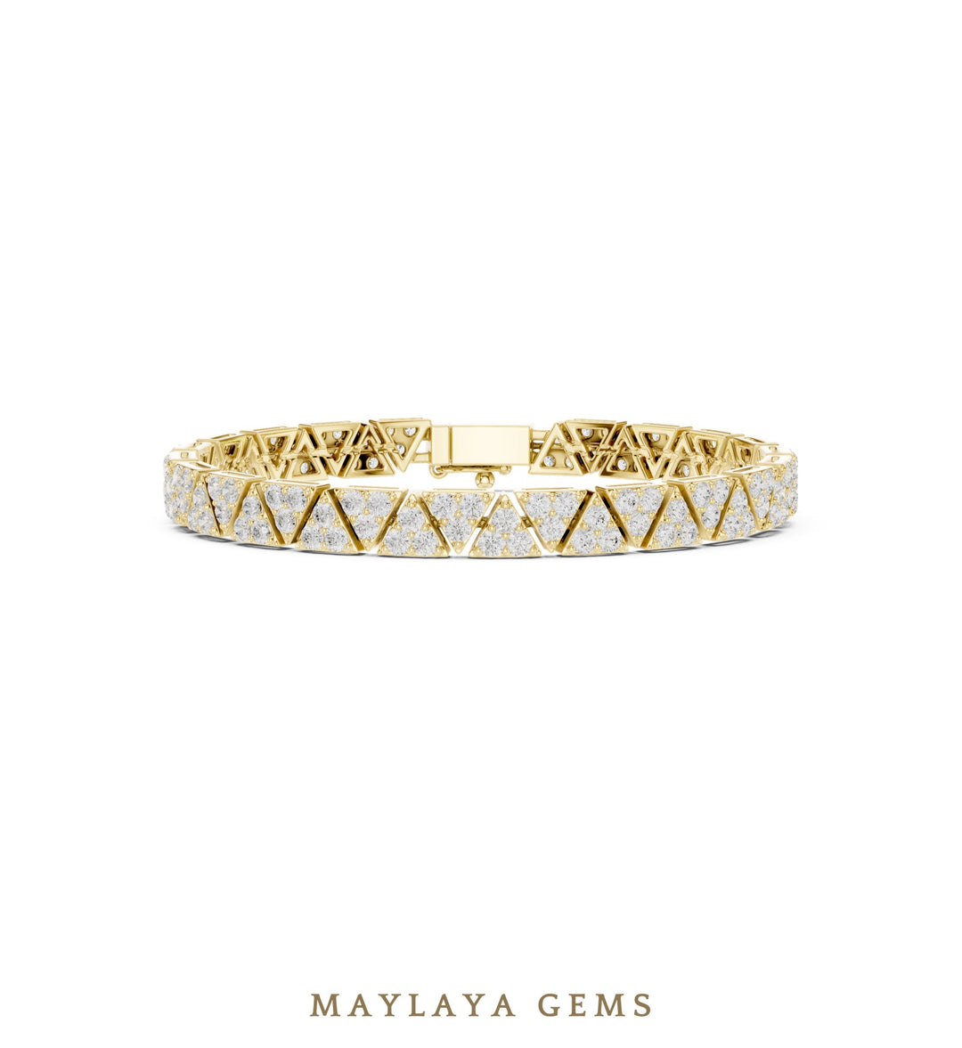 Maylaya Gems men's diamond bracelet — Yellow Gold