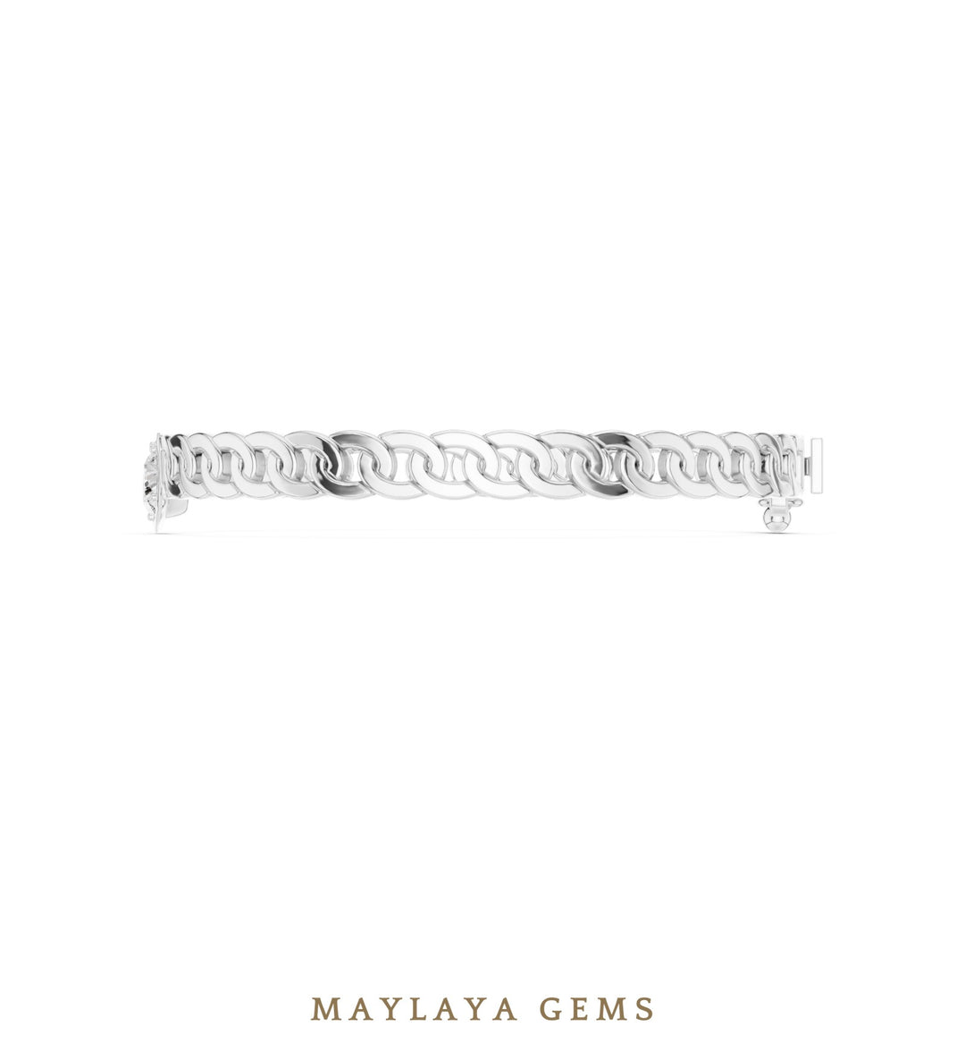 Maylaya Gems men's diamond bracelet — White Gold