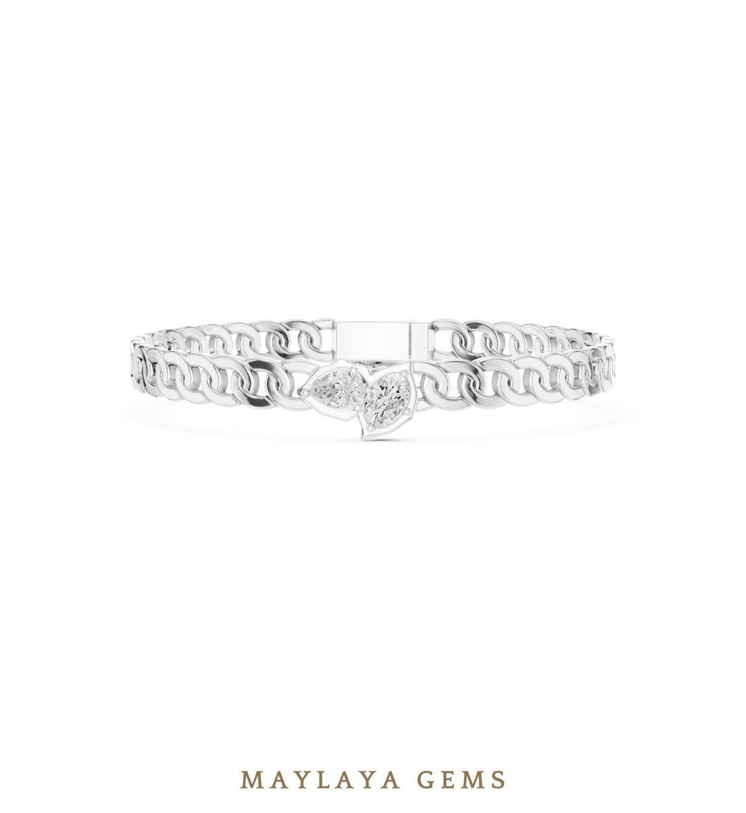 Maylaya Gems men's diamond bracelet — White Gold
