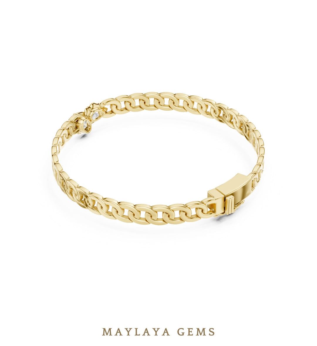 Maylaya Gems men's diamond bracelet — Yellow Gold