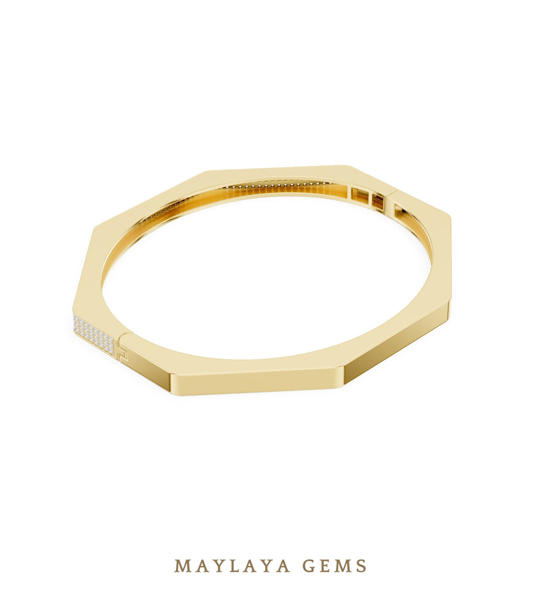 Maylaya Gems men's diamond bracelet — Yellow Gold