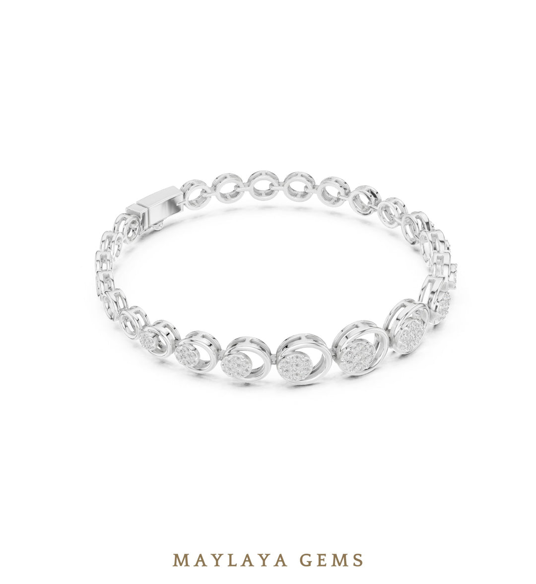 Maylaya Gems lab-grown diamond bracelet in white gold
