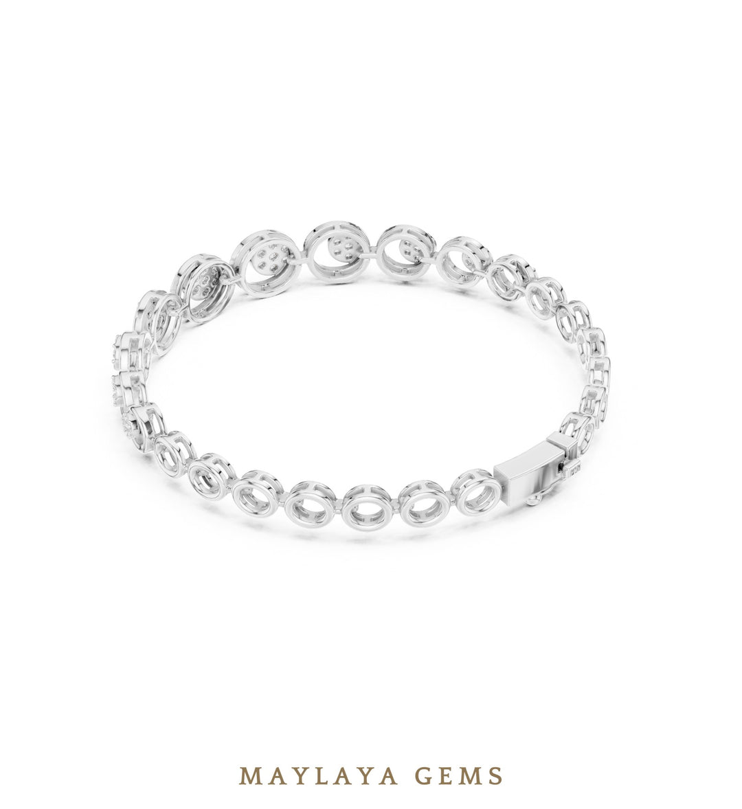 Maylaya Gems lab-grown diamond bracelet in white gold