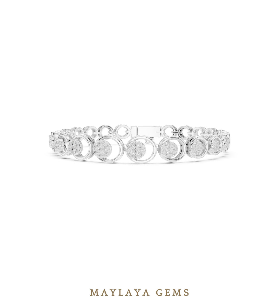 Maylaya Gems lab-grown diamond bracelet in white gold