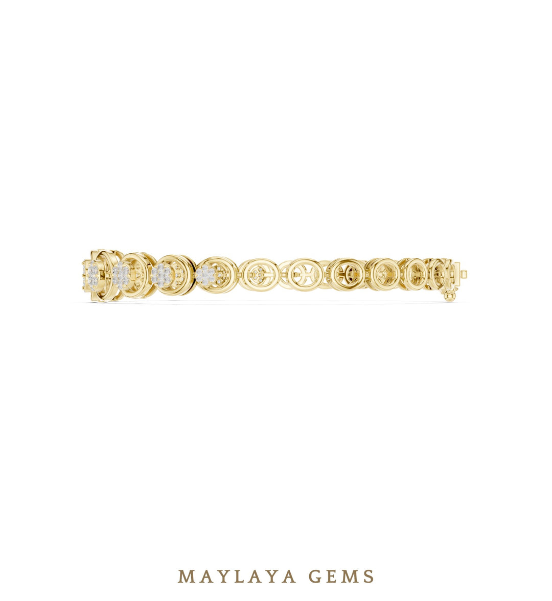 Maylaya Gems lab-grown diamond bracelet in yellow gold