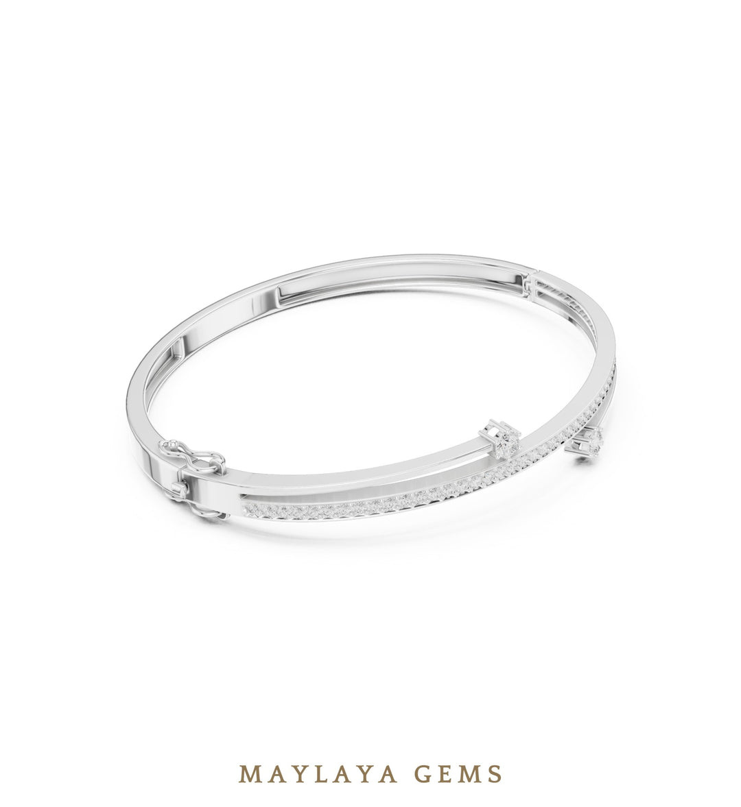 Maylaya Gems lab-grown diamond bracelet in white gold