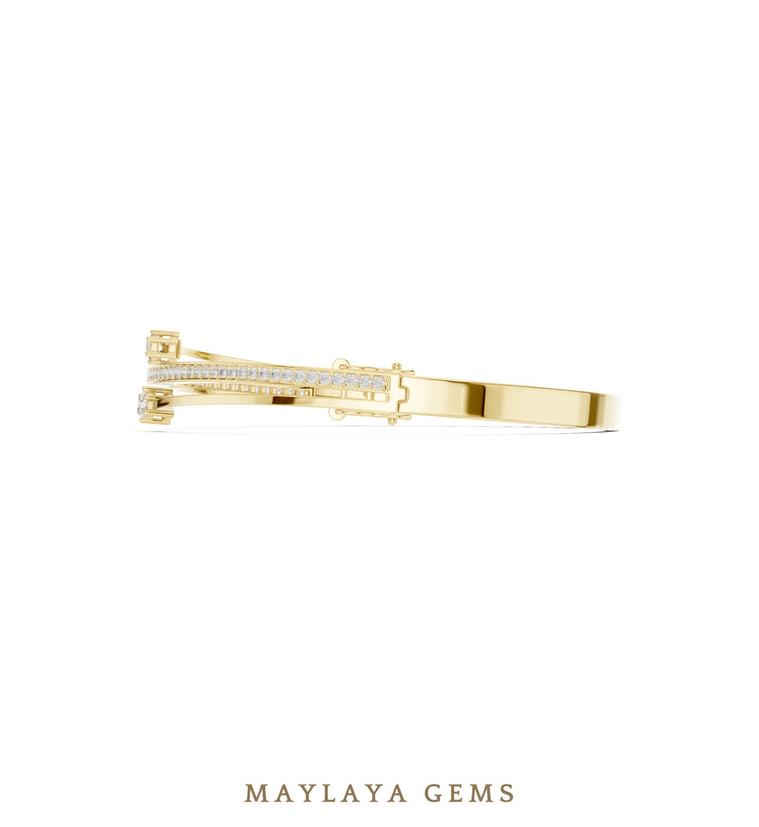 Maylaya Gems lab-grown diamond bracelet in yellow gold