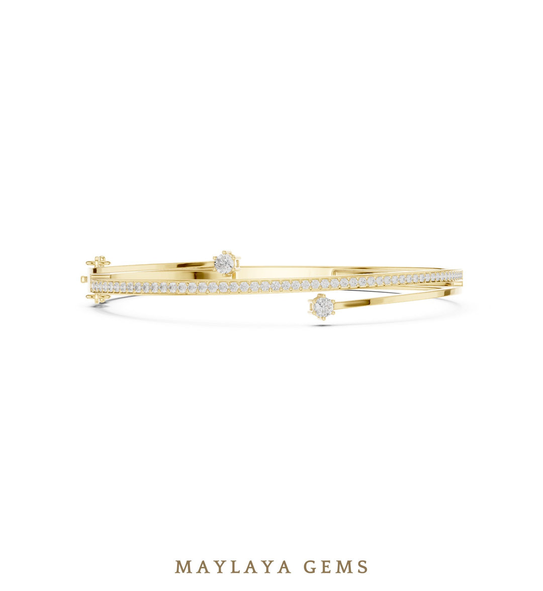 Maylaya Gems lab-grown diamond bracelet in yellow gold