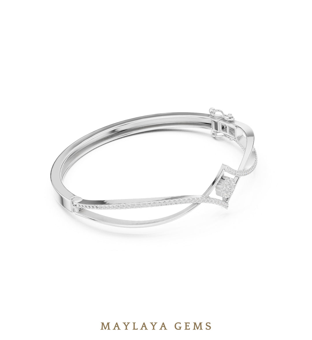 Maylaya Gems lab-grown diamond bracelet in white gold