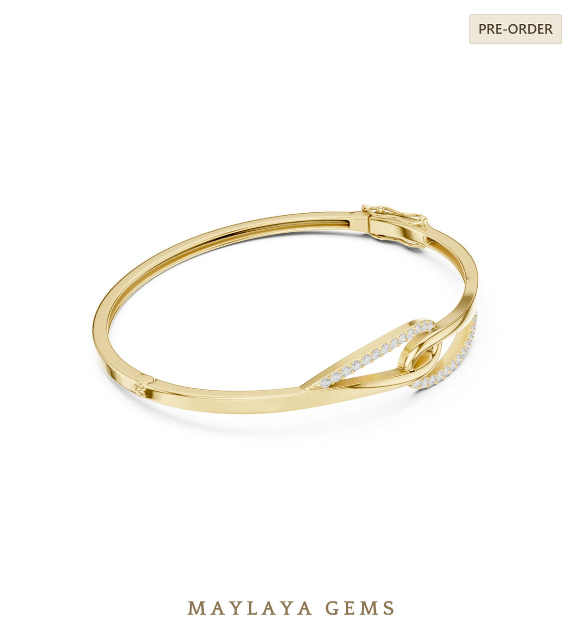 Maylaya gems lab grown diamond bracelet in yellow gold