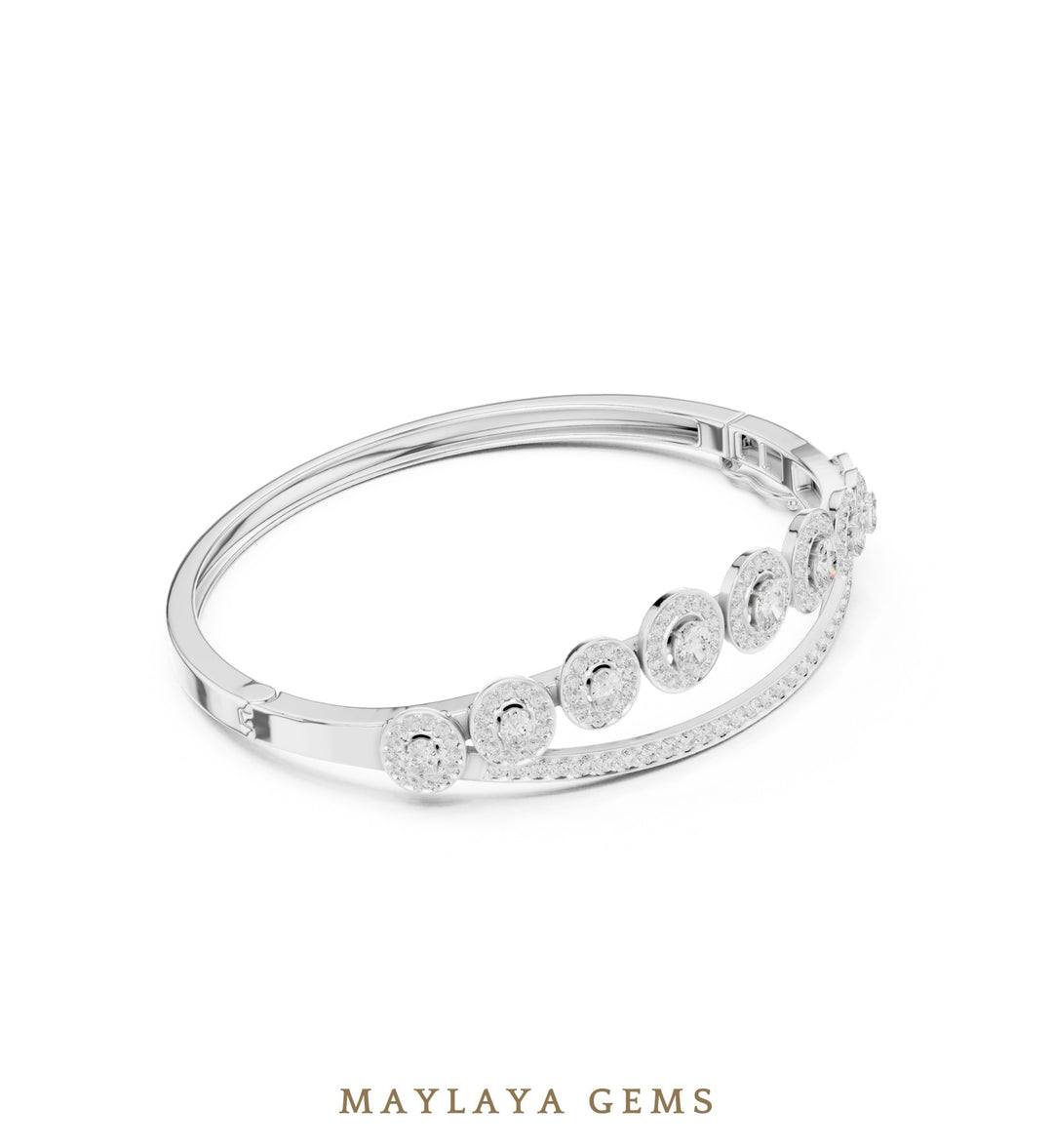 Maylaya Gems lab-grown diamond bracelet in white gold