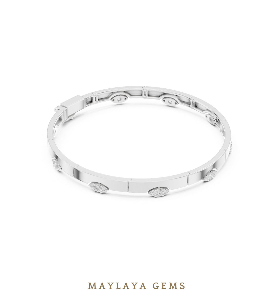 Maylaya Gems lab-grown diamond bracelet in white gold