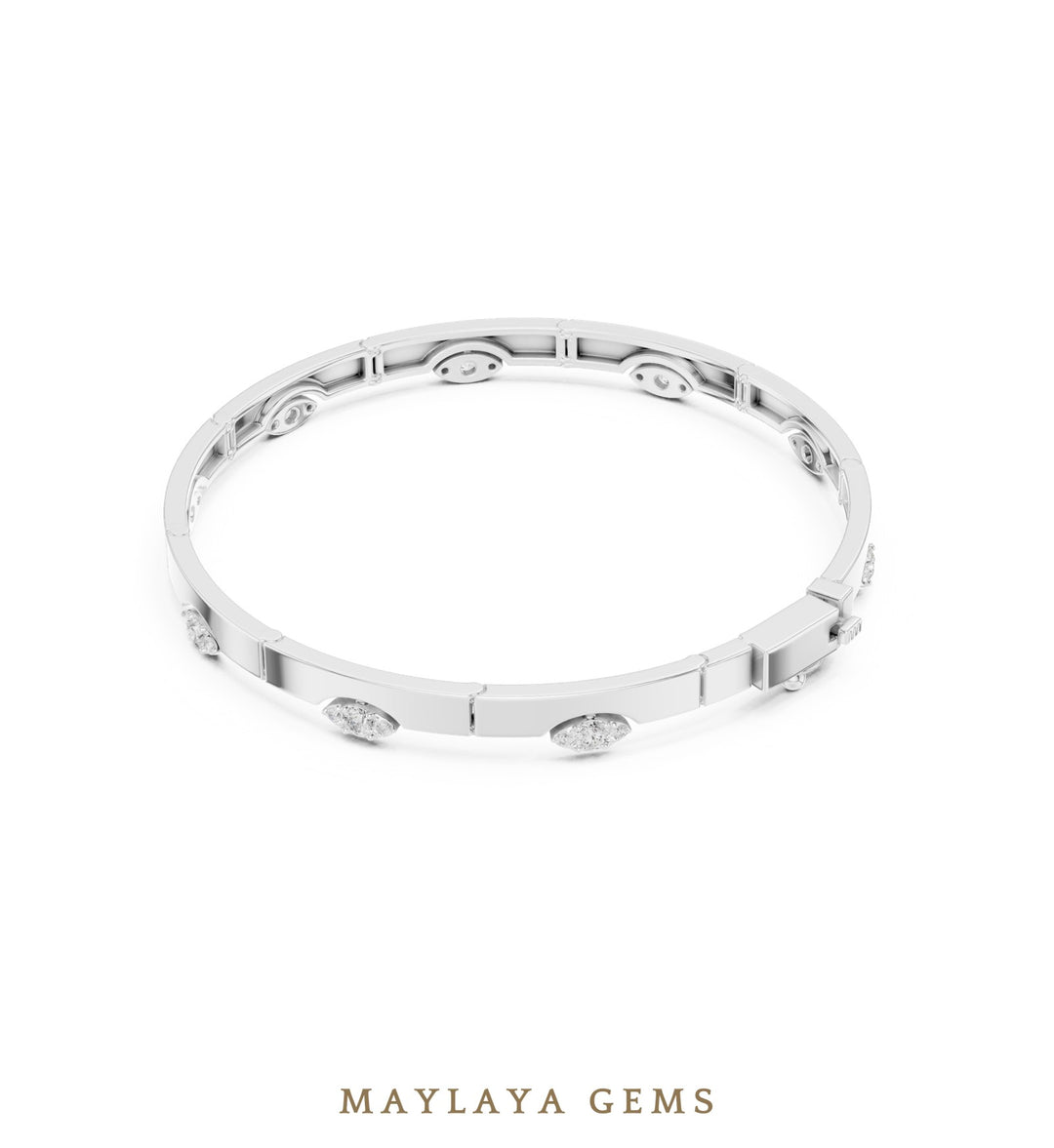 Maylaya Gems lab-grown diamond bracelet in white gold