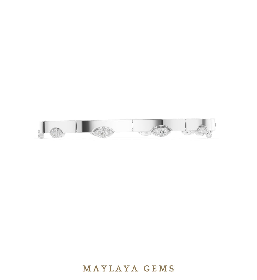 Maylaya Gems lab-grown diamond bracelet in white gold