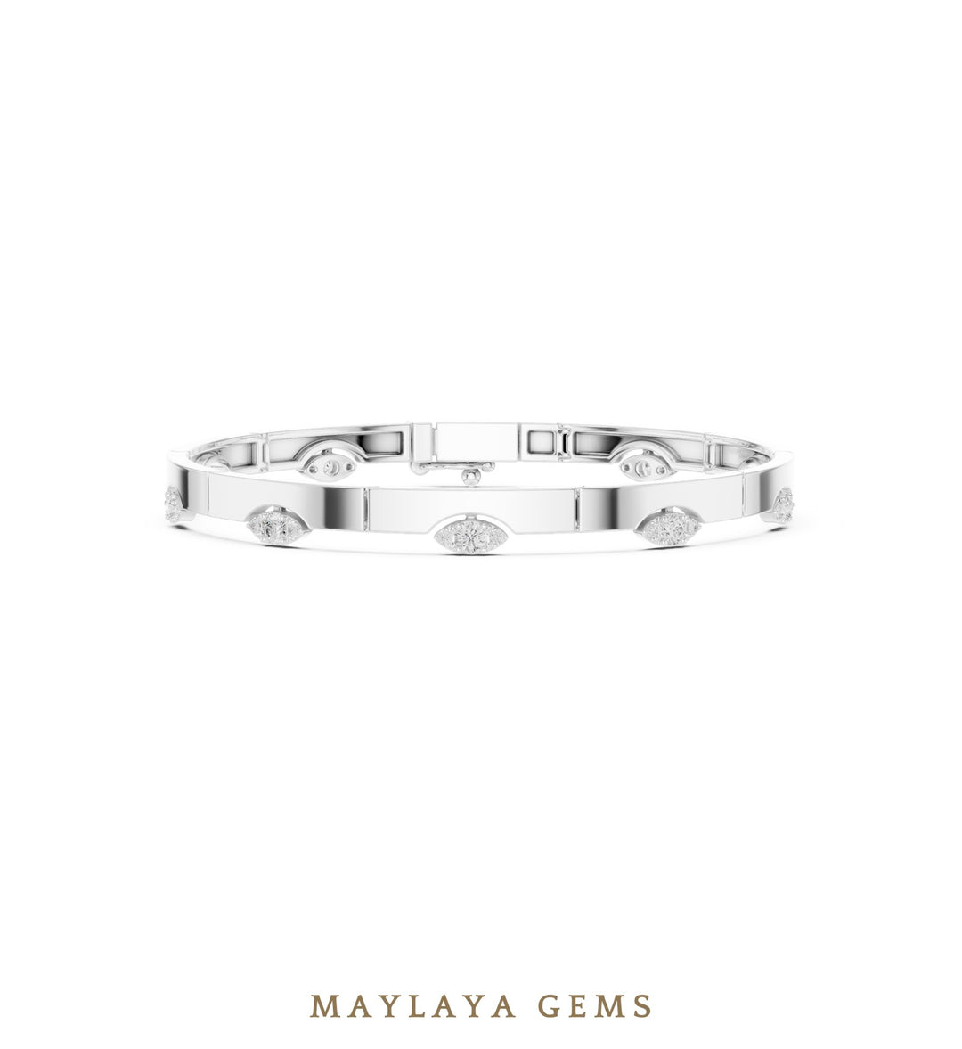 Maylaya Gems lab-grown diamond bracelet in white gold
