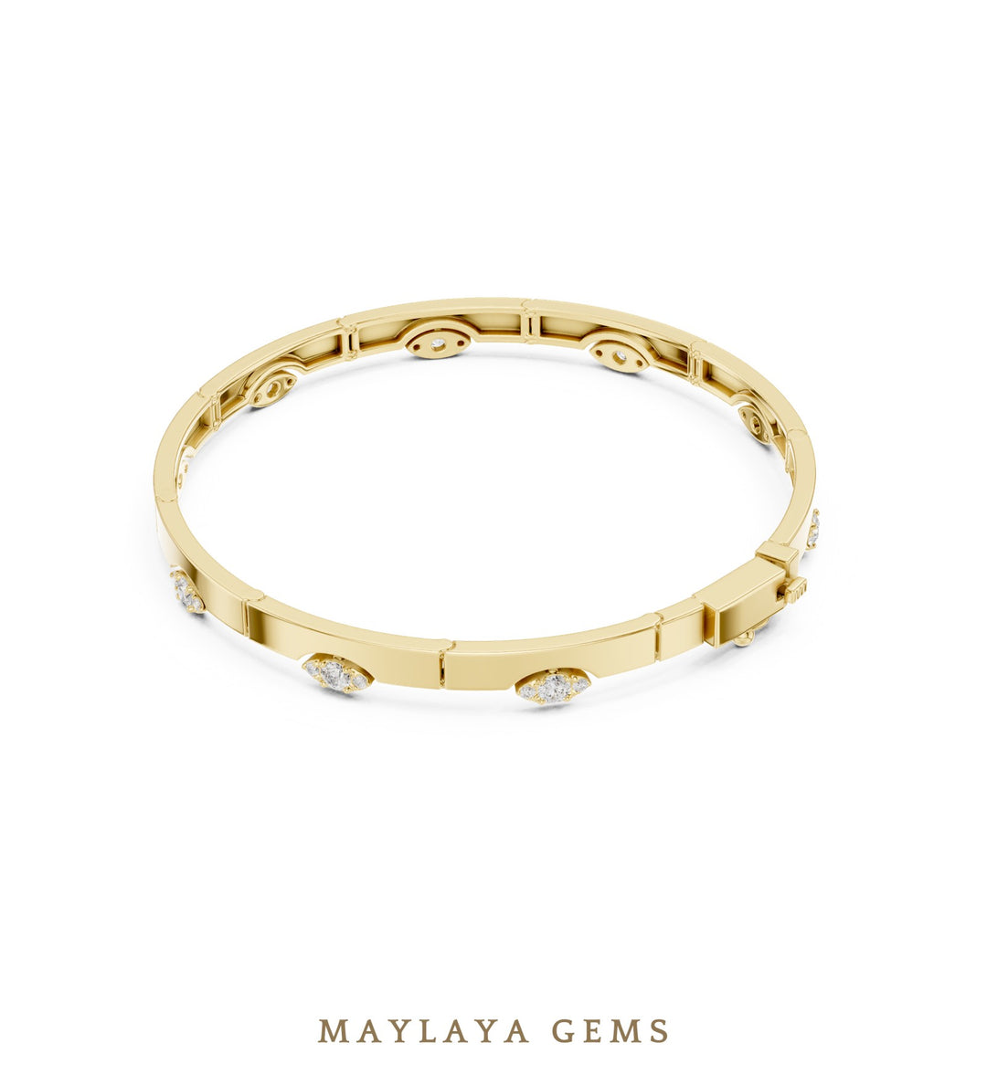 Maylaya Gems lab-grown diamond bracelet in yellow gold