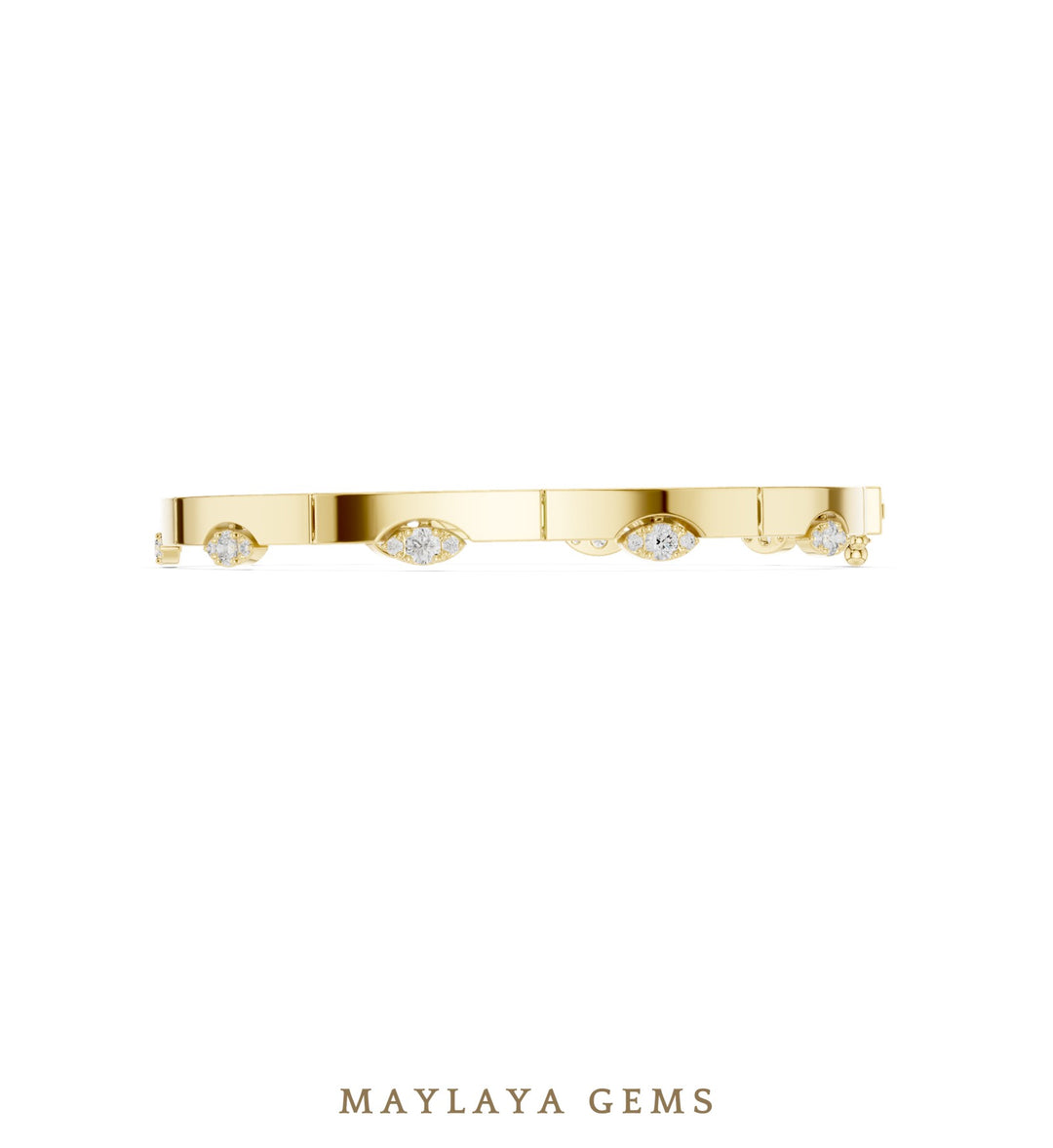 Maylaya Gems lab-grown diamond bracelet in yellow gold