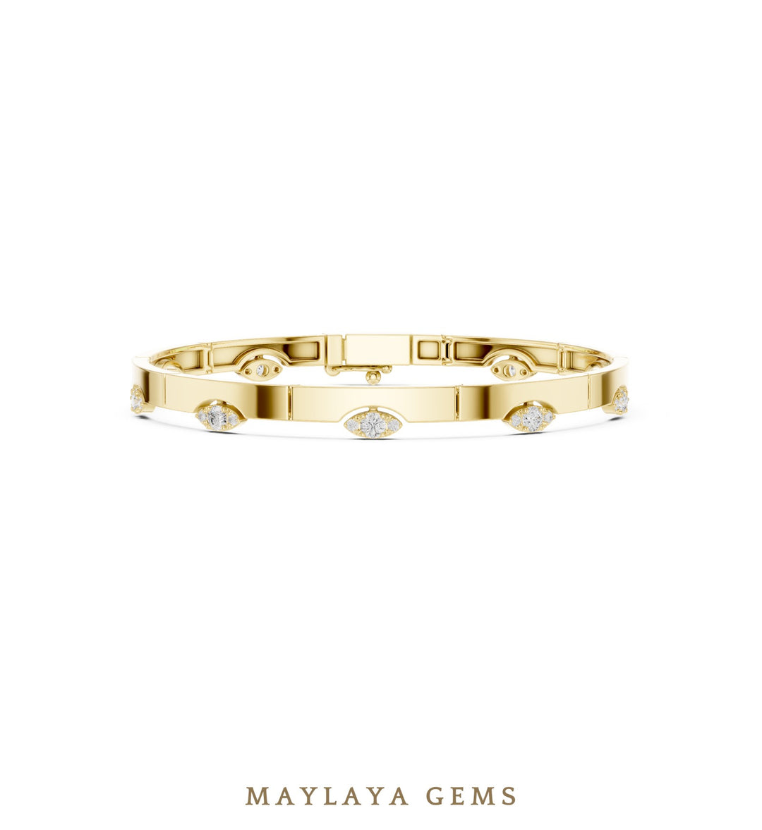 Maylaya Gems lab-grown diamond bracelet in yellow gold