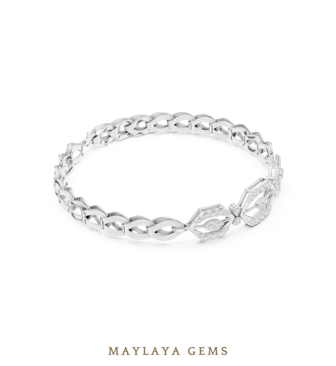 Maylaya Gems lab-grown diamond bracelet in white gold