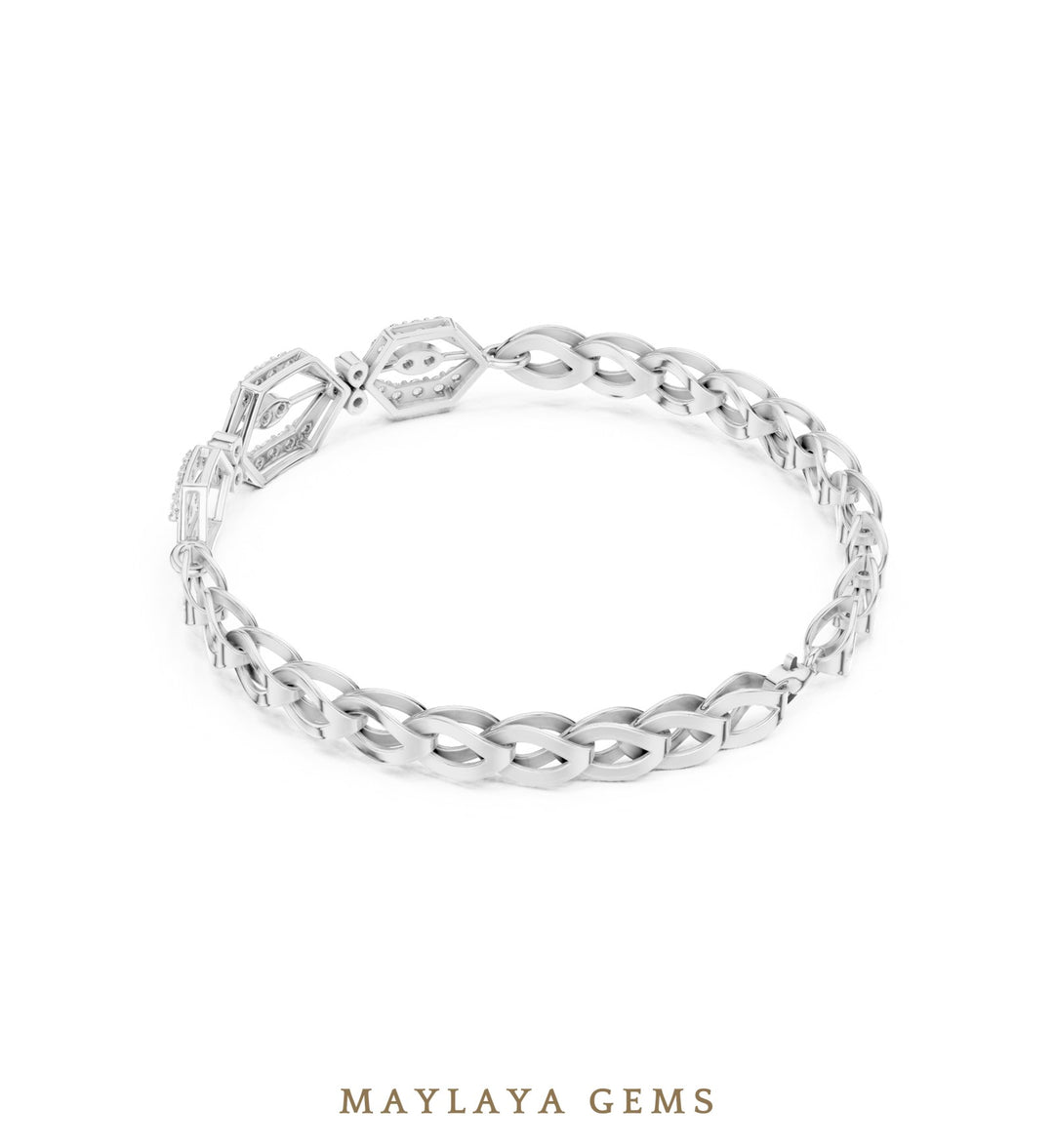 Maylaya Gems lab-grown diamond bracelet in white gold
