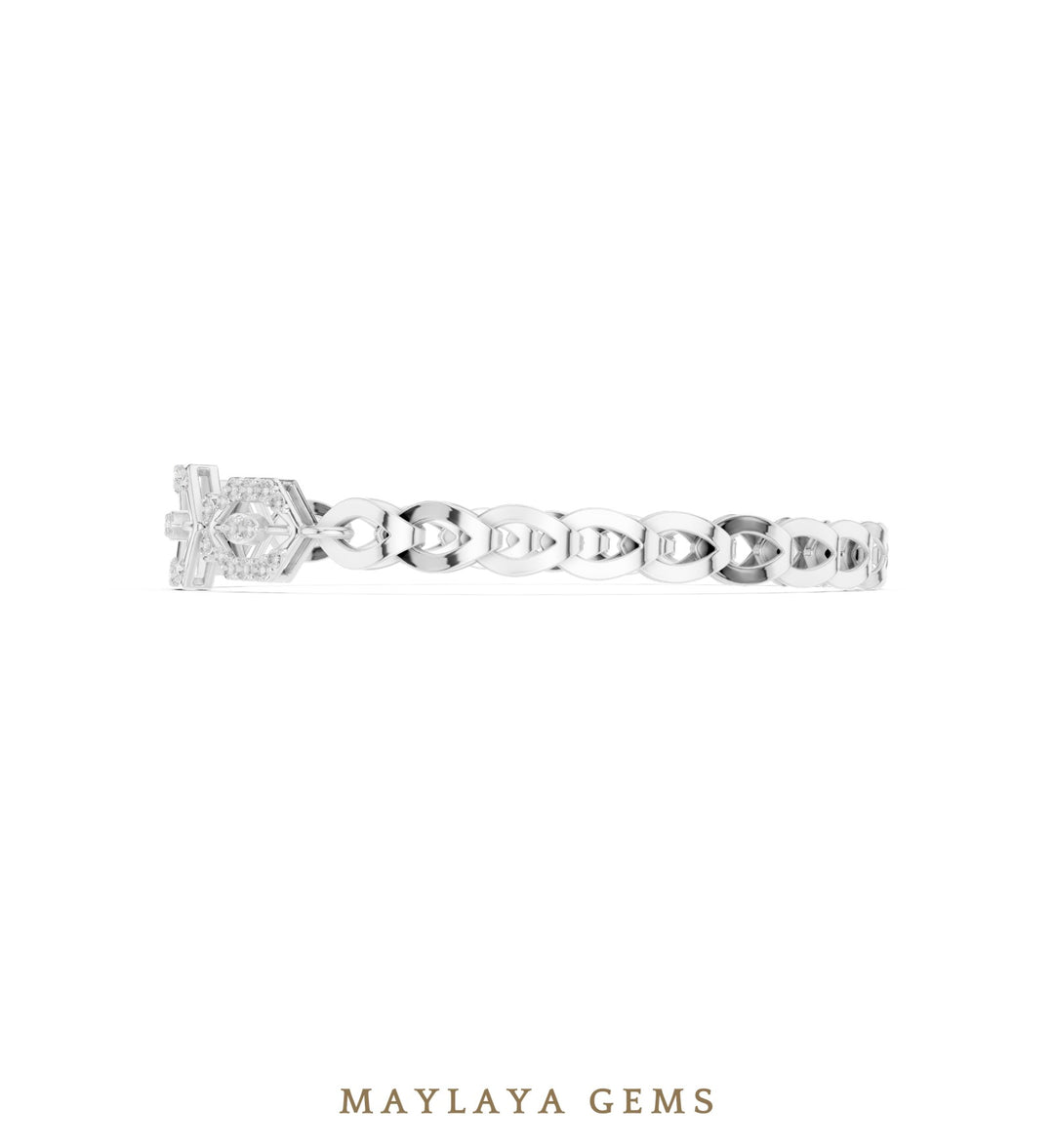 Maylaya Gems lab-grown diamond bracelet in white gold