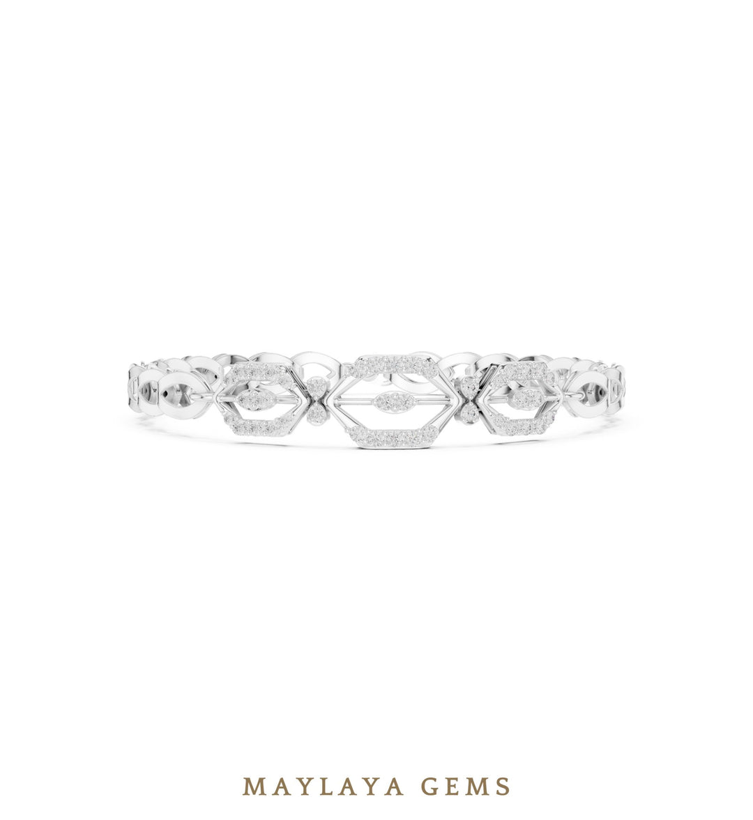 Maylaya Gems lab-grown diamond bracelet in white gold