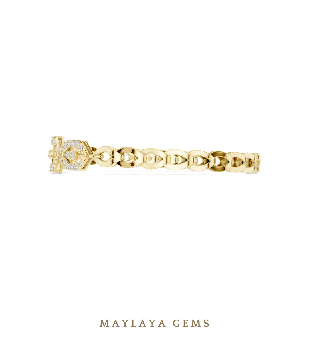 Maylaya Gems lab-grown diamond bracelet in yellow gold