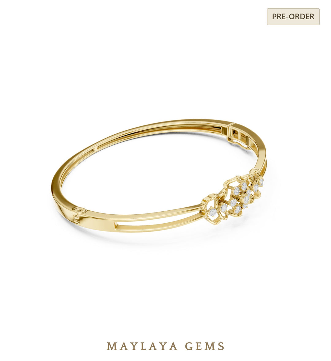 Maylaya Gems lab-grown diamond bracelet in yellow gold