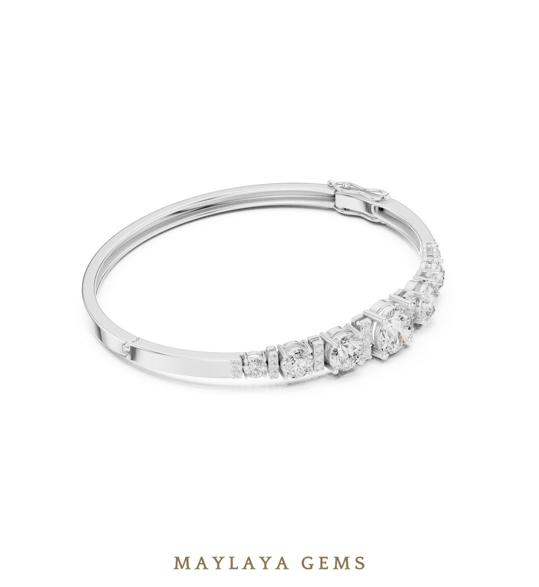 Maylaya Gems lab-grown diamond bracelet in white gold