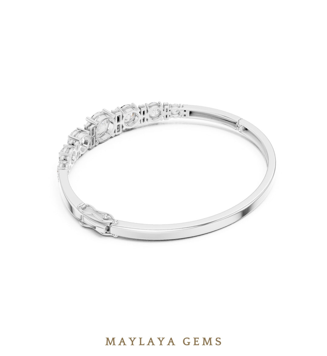 Maylaya Gems lab-grown diamond bracelet in white gold