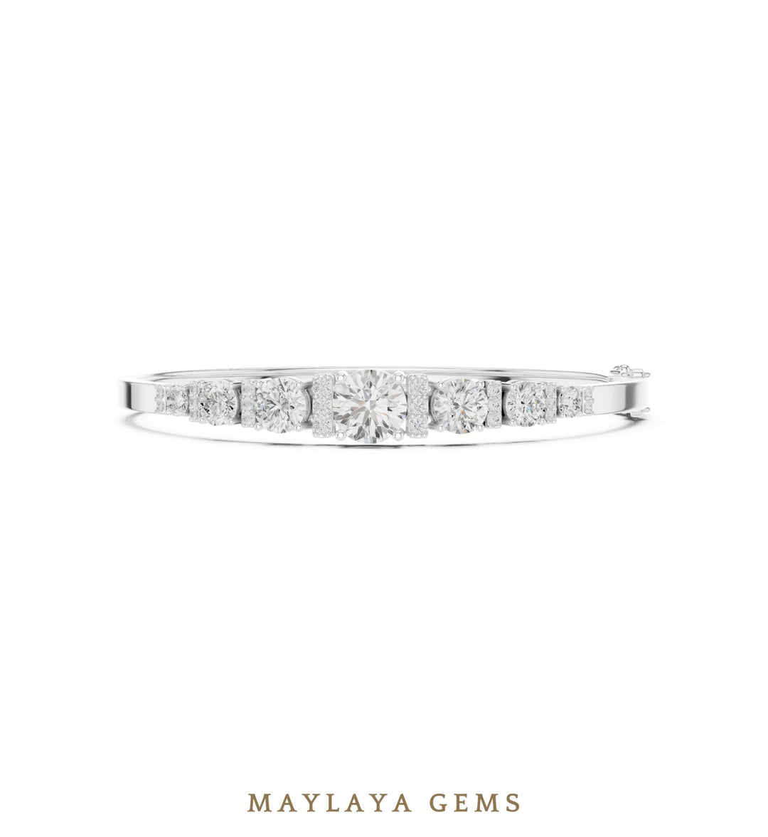 Maylaya Gems lab-grown diamond bracelet in white gold