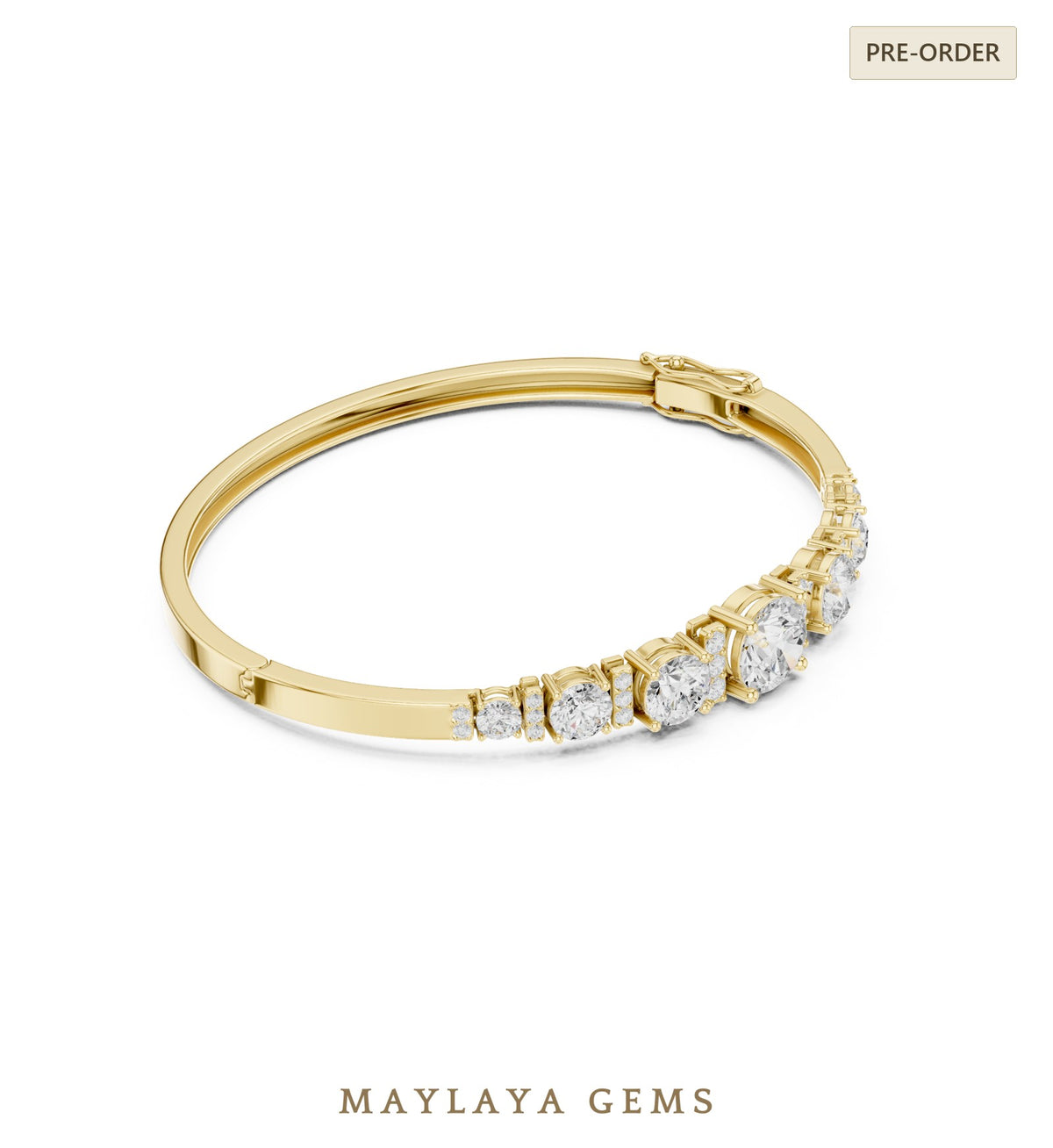 Maylaya gems lab grown diamond bracelet in yellow gold