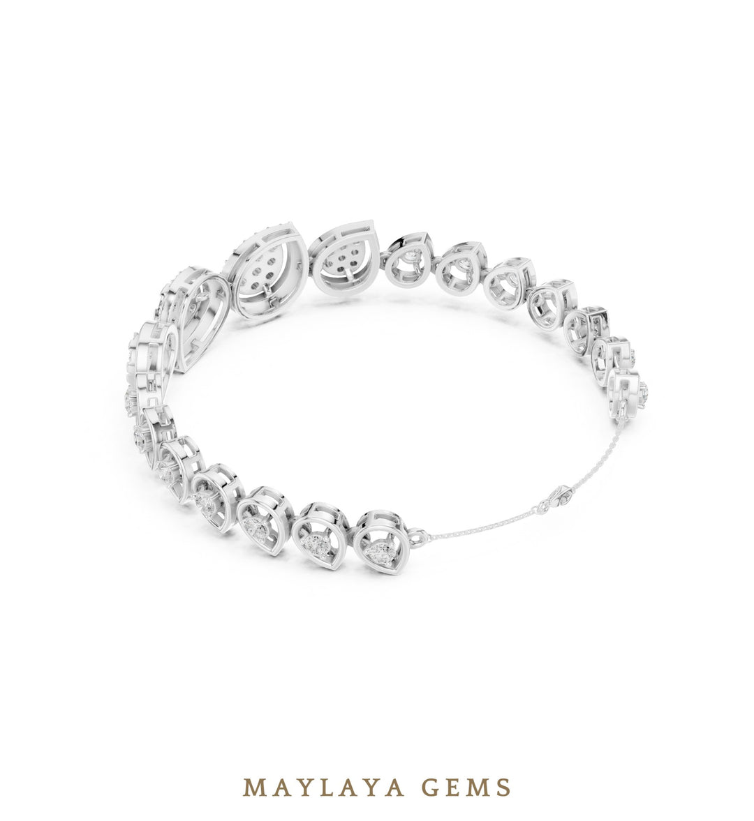 Maylaya Gems lab-grown diamond bracelet in white gold