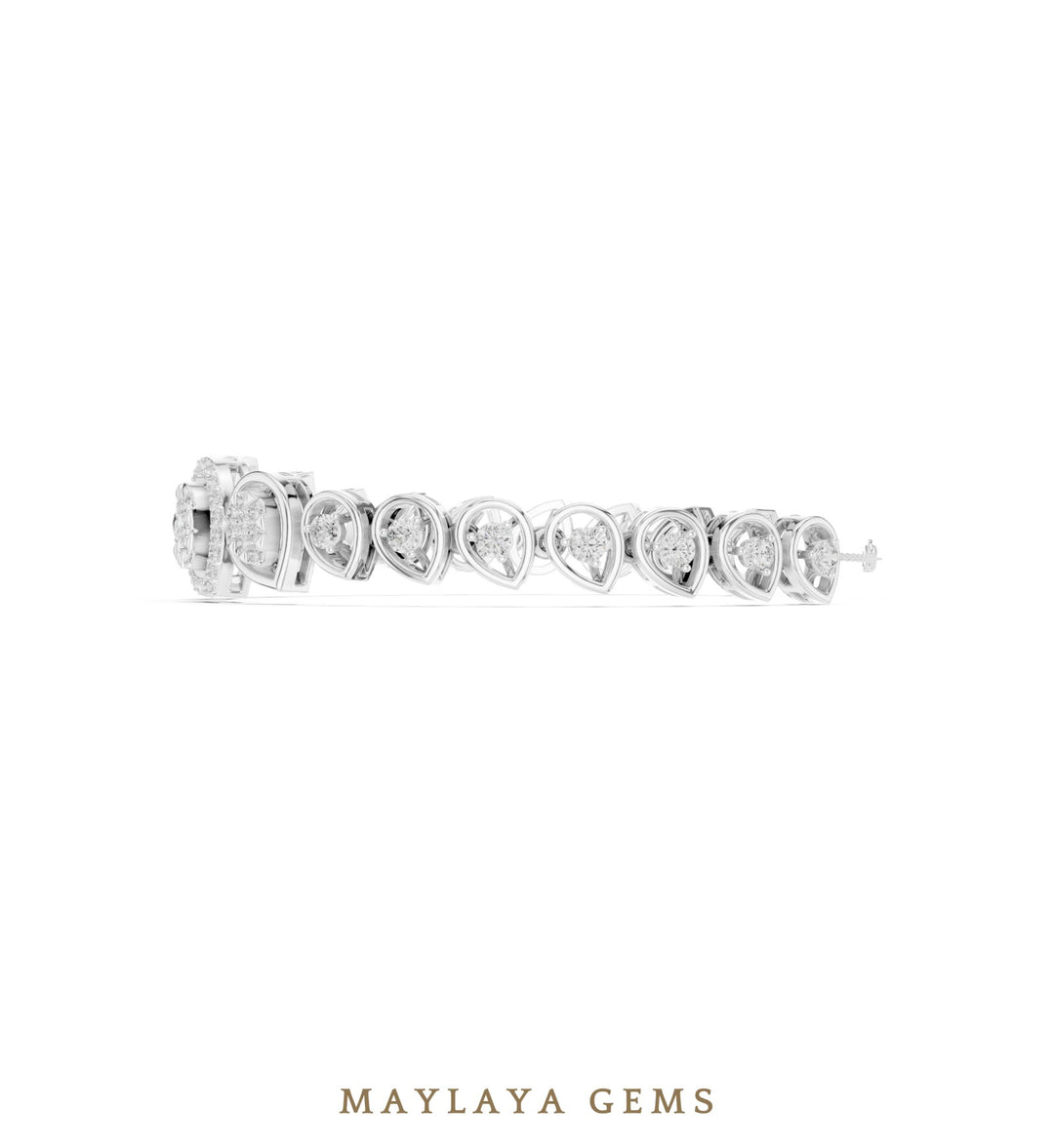 Maylaya Gems lab-grown diamond bracelet in white gold