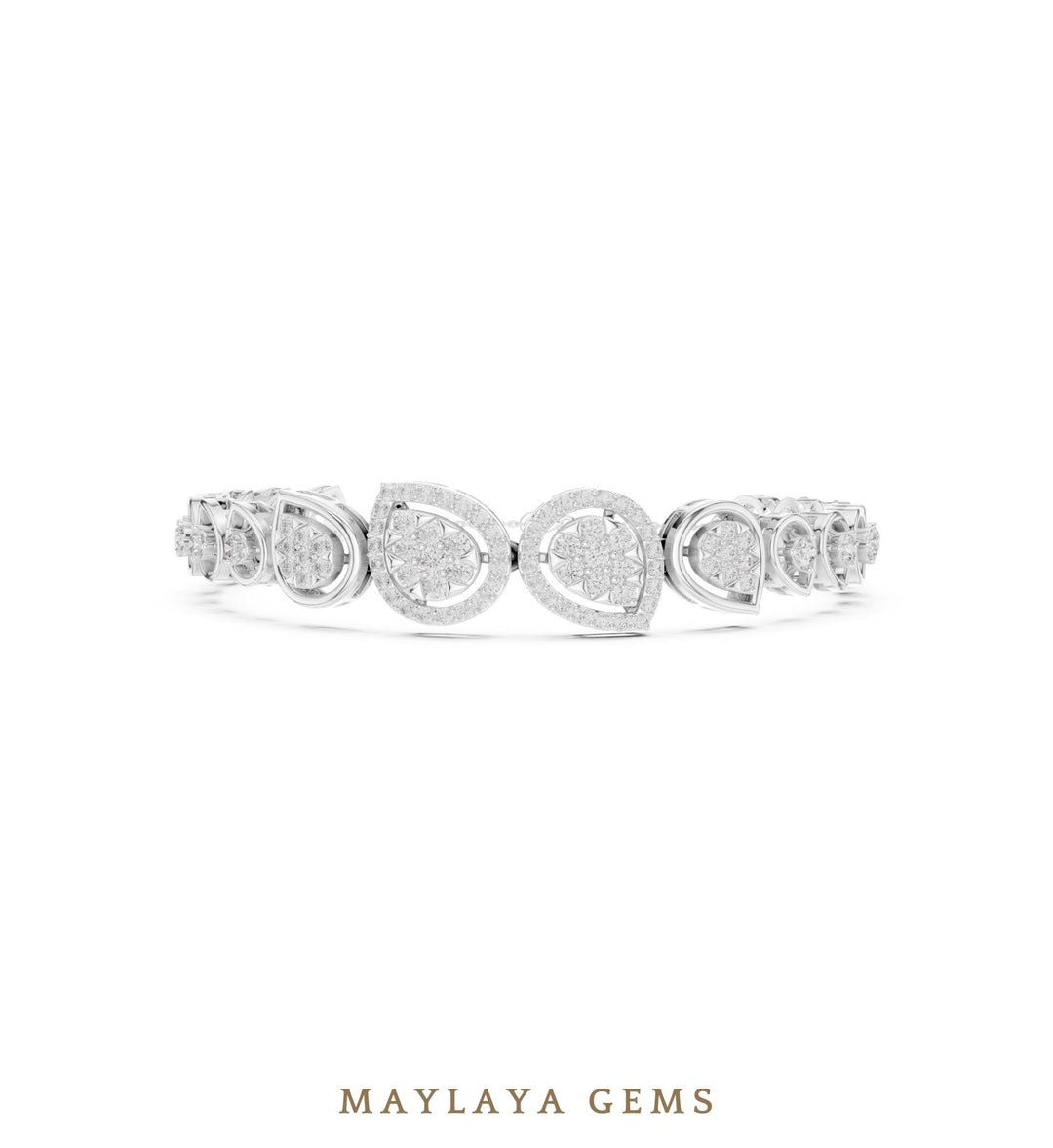 Maylaya Gems lab-grown diamond bracelet in white gold