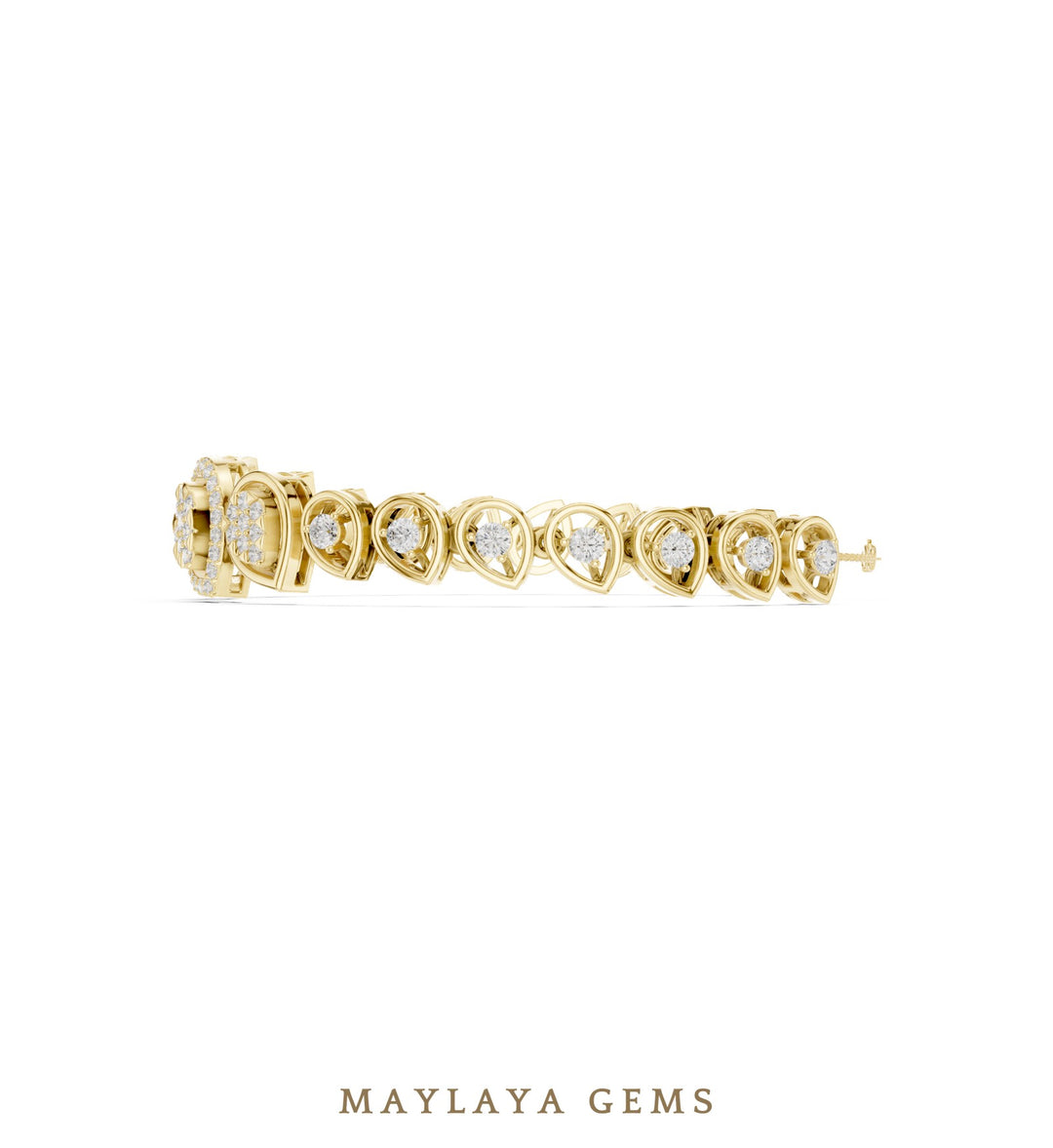 Maylaya Gems lab-grown diamond bracelet in yellow gold