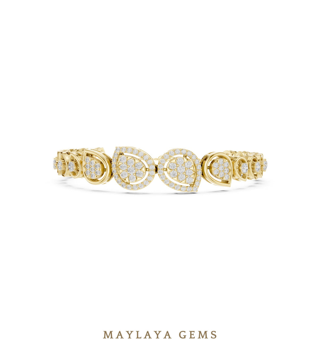 Maylaya Gems lab-grown diamond bracelet in yellow gold